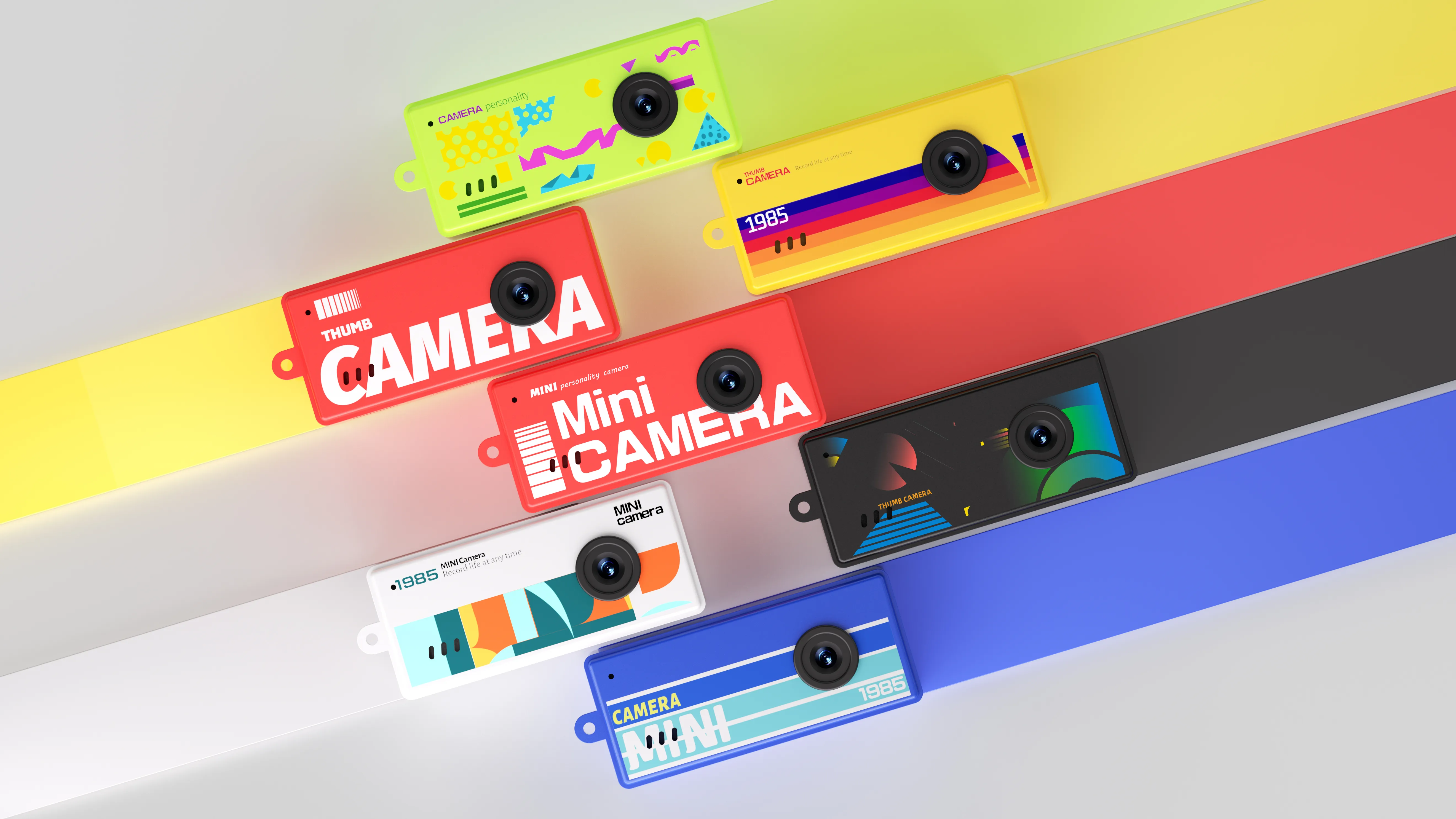 AC-7 retro keychain thumb camera all colors scene