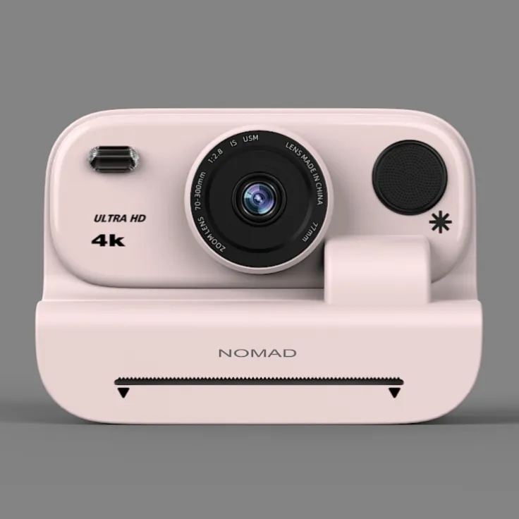 X5 kids camera front view with lens and print slot